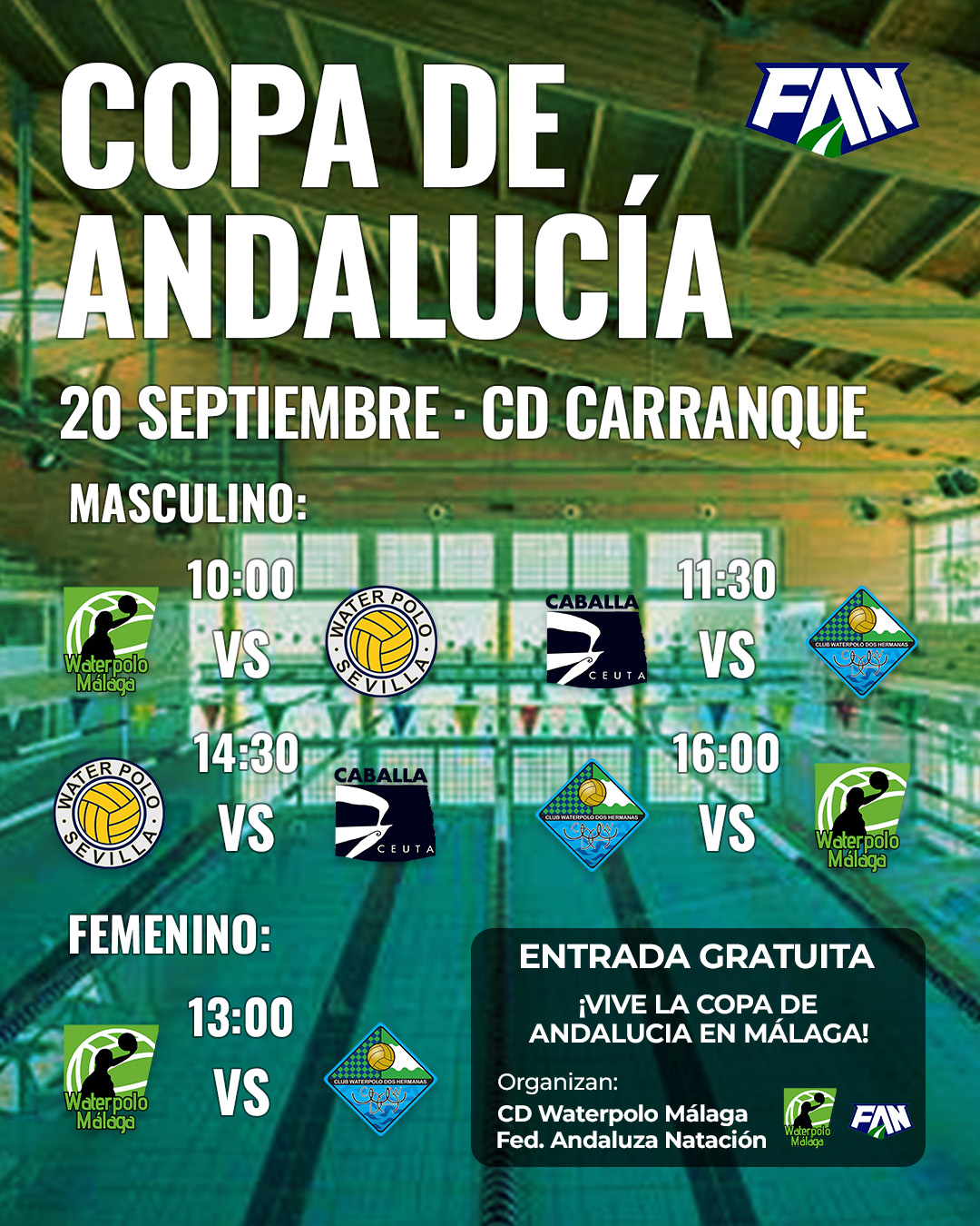 Copa de Andalucía de waterpolo en Málaga 2026